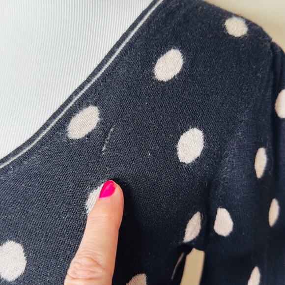 Rebecca Taylor Wool Black and White Polka Dot Peplum Sweater - Picture 11 of 11